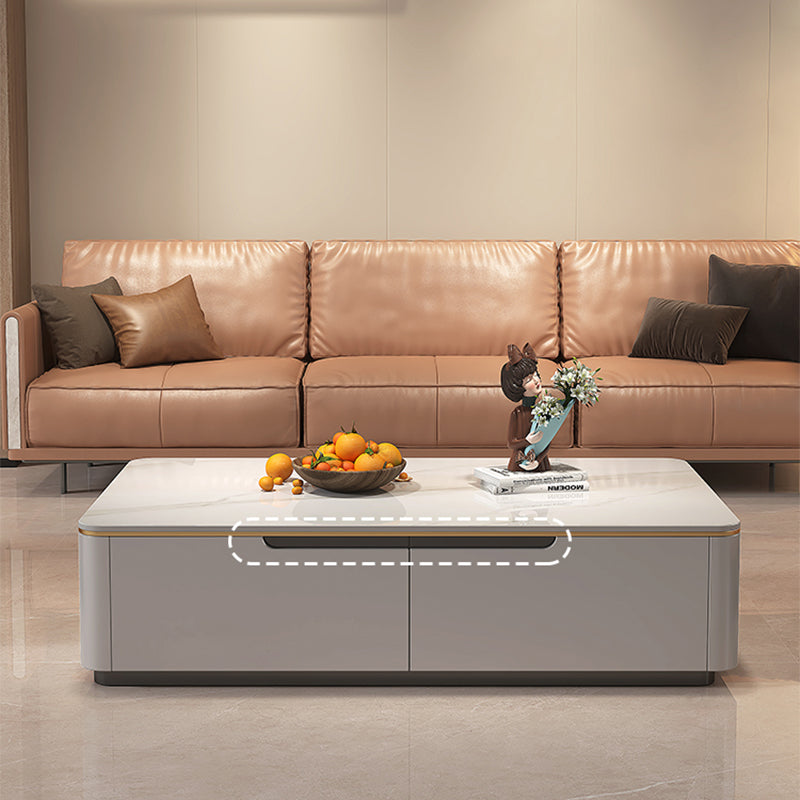 Block Slate Coffee Cocktail Table with 4 Storage Drawers Rectangle Clearhalo 'Coffee & Accent Tables' 'Coffee Tables' 'coffee_tables' 'furn' 'furn_coffee_tables' 'Furniture' 'Living Room Furniture' 7656132