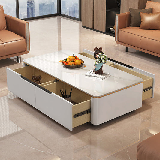 Block Slate Coffee Cocktail Table with 4 Storage Drawers Rectangle Clearhalo 'Coffee & Accent Tables' 'Coffee Tables' 'coffee_tables' 'furn' 'furn_coffee_tables' 'Furniture' 'Living Room Furniture' 7656133