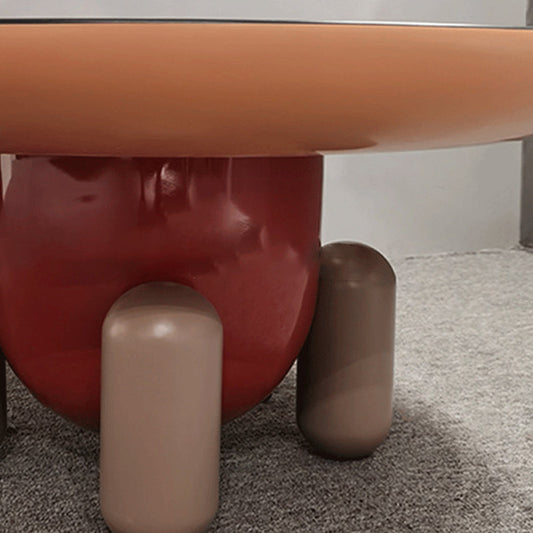 Scandinavian Round Coffee Table Abstract Base Cocktail Table Clearhalo 'Coffee & Accent Tables' 'Coffee Tables' 'coffee_tables' 'furn' 'furn_coffee_tables' 'Furniture' 'Living Room Furniture' 7656173