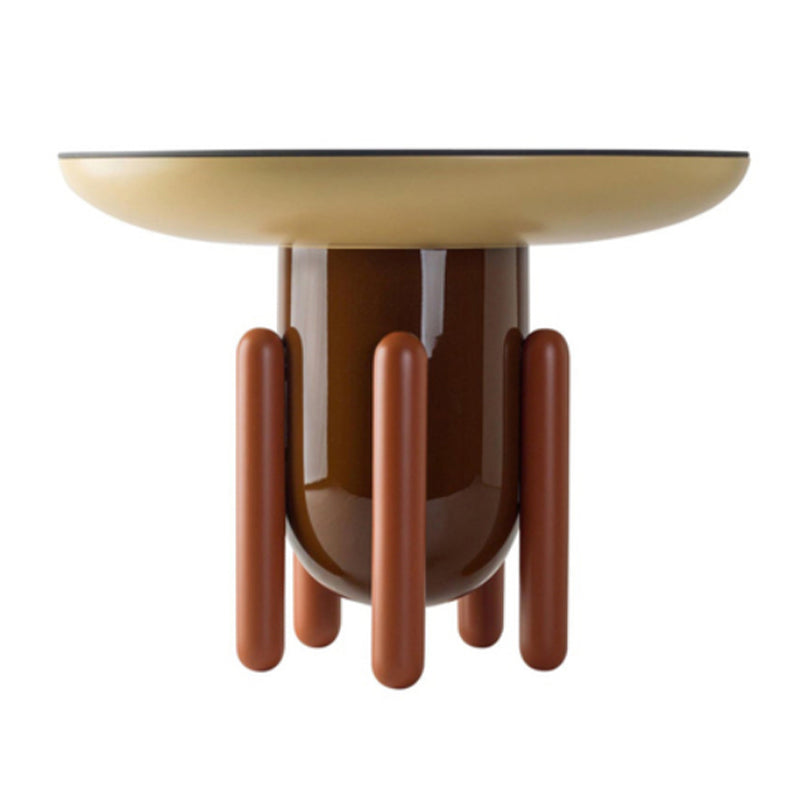 Scandinavian Round Coffee Table Abstract Base Cocktail Table Crimson Clearhalo 'Coffee & Accent Tables' 'Coffee Tables' 'coffee_tables' 'furn' 'furn_coffee_tables' 'Furniture' 'Living Room Furniture' 7656176