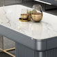 Rectangular Slate Top Coffee Table Abstract Base Cocktail Table with Storage