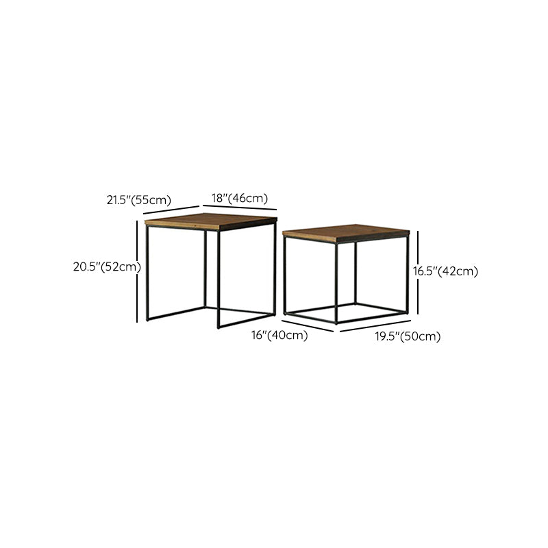Industrieller Cocktailtisch, rechteckiger Kaffee-Cocktailtisch aus massivem Holz