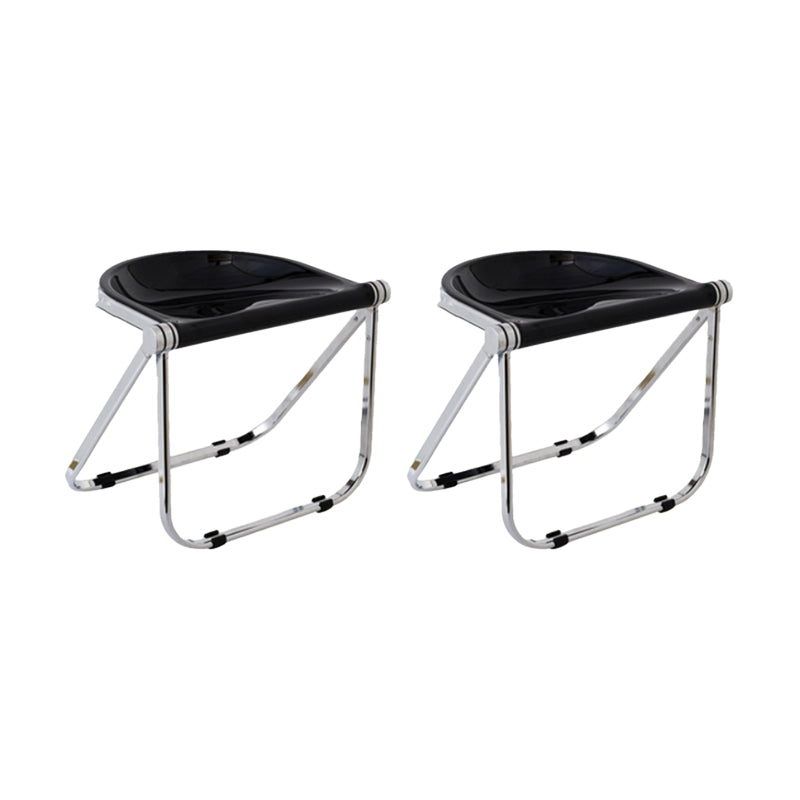 Modern Style Dining Chair Plastic Folding Side Chair for Dining Room Black 2 Piece Set Clearhalo 'Dining Chairs' 'Dining Tables & Seating' 'dining_chair' 'furn' 'furn_dining_chair' 'Furniture' 'Kitchen & Dining Furniture' 7656703