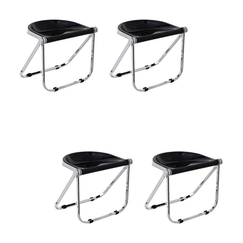 Modern Style Dining Chair Plastic Folding Side Chair for Dining Room Black 4 Piece Set Clearhalo 'Dining Chairs' 'Dining Tables & Seating' 'dining_chair' 'furn' 'furn_dining_chair' 'Furniture' 'Kitchen & Dining Furniture' 7656705