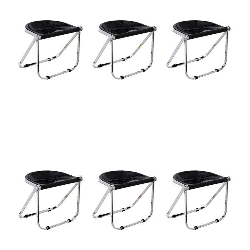 Modern Style Dining Chair Plastic Folding Side Chair for Dining Room Black 6 Piece Set Clearhalo 'Dining Chairs' 'Dining Tables & Seating' 'dining_chair' 'furn' 'furn_dining_chair' 'Furniture' 'Kitchen & Dining Furniture' 7656707