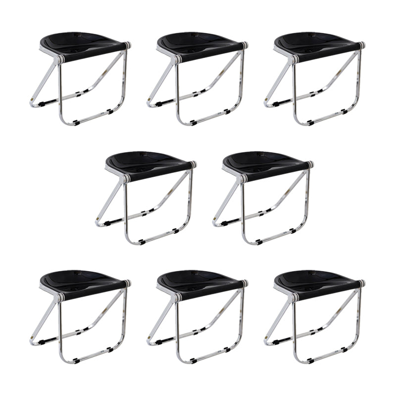 Modern Style Dining Chair Plastic Folding Side Chair for Dining Room Black 8 Piece Set Clearhalo 'Dining Chairs' 'Dining Tables & Seating' 'dining_chair' 'furn' 'furn_dining_chair' 'Furniture' 'Kitchen & Dining Furniture' 7656709