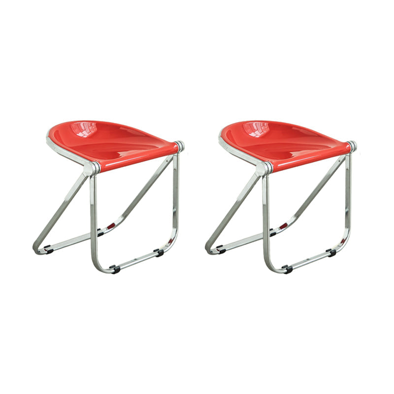 Modern Style Dining Chair Plastic Folding Side Chair for Dining Room Red 2 Piece Set Clearhalo 'Dining Chairs' 'Dining Tables & Seating' 'dining_chair' 'furn' 'furn_dining_chair' 'Furniture' 'Kitchen & Dining Furniture' 7656714