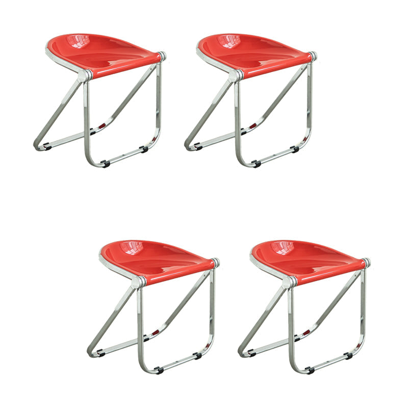 Modern Style Dining Chair Plastic Folding Side Chair for Dining Room Red 4 Piece Set Clearhalo 'Dining Chairs' 'Dining Tables & Seating' 'dining_chair' 'furn' 'furn_dining_chair' 'Furniture' 'Kitchen & Dining Furniture' 7656716