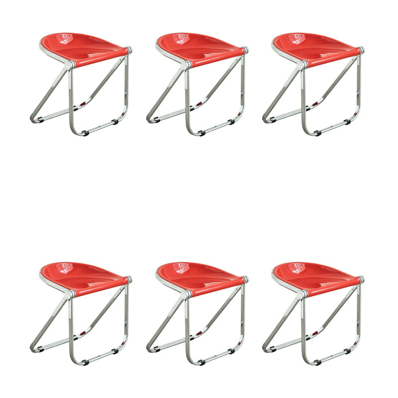 Modern Style Dining Chair Plastic Folding Side Chair for Dining Room Red 6 Piece Set Clearhalo 'Dining Chairs' 'Dining Tables & Seating' 'dining_chair' 'furn' 'furn_dining_chair' 'Furniture' 'Kitchen & Dining Furniture' 7656717