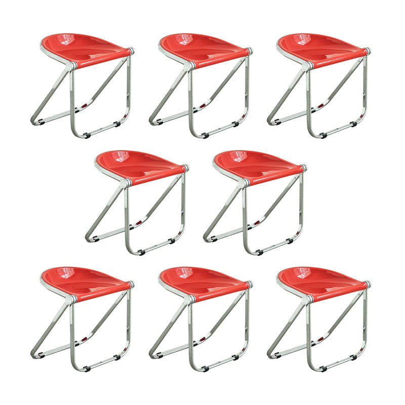Modern Style Dining Chair Plastic Folding Side Chair for Dining Room Red 8 Piece Set Clearhalo 'Dining Chairs' 'Dining Tables & Seating' 'dining_chair' 'furn' 'furn_dining_chair' 'Furniture' 'Kitchen & Dining Furniture' 7656719