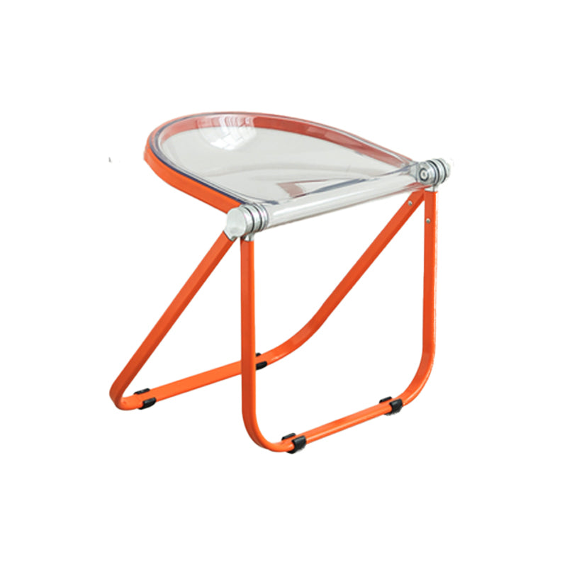 Modern Style Dining Chair Plastic Folding Side Chair for Dining Room Orange 1 Piece Clearhalo 'Dining Chairs' 'Dining Tables & Seating' 'dining_chair' 'furn' 'furn_dining_chair' 'Furniture' 'Kitchen & Dining Furniture' 7656721