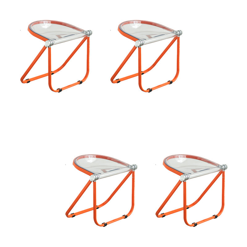 Modern Style Dining Chair Plastic Folding Side Chair for Dining Room Orange 4 Piece Set Clearhalo 'Dining Chairs' 'Dining Tables & Seating' 'dining_chair' 'furn' 'furn_dining_chair' 'Furniture' 'Kitchen & Dining Furniture' 7656723