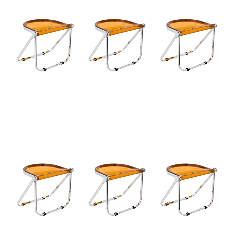 Modern Style Dining Chair Plastic Folding Side Chair for Dining Room Brown 6 Piece Set Clearhalo 'Dining Chairs' 'Dining Tables & Seating' 'dining_chair' 'furn' 'furn_dining_chair' 'Furniture' 'Kitchen & Dining Furniture' 7656729