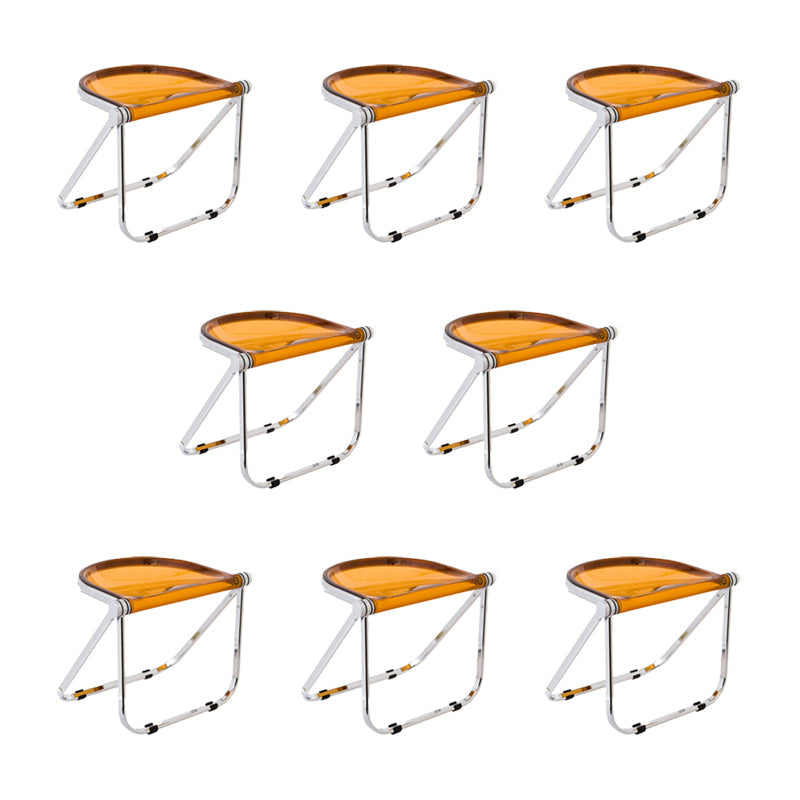 Modern Style Dining Chair Plastic Folding Side Chair for Dining Room Brown 8 Piece Set Clearhalo 'Dining Chairs' 'Dining Tables & Seating' 'dining_chair' 'furn' 'furn_dining_chair' 'Furniture' 'Kitchen & Dining Furniture' 7656730