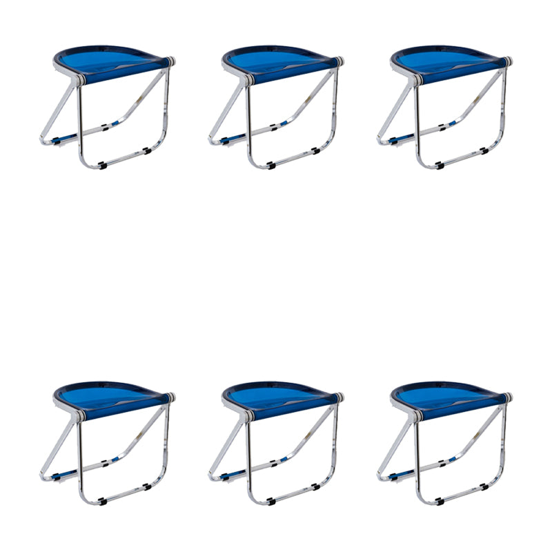 Modern Style Dining Chair Plastic Folding Side Chair for Dining Room Blue 6 Piece Set Clearhalo 'Dining Chairs' 'Dining Tables & Seating' 'dining_chair' 'furn' 'furn_dining_chair' 'Furniture' 'Kitchen & Dining Furniture' 7656734
