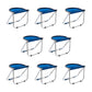 Modern Style Dining Chair Plastic Folding Side Chair for Dining Room Blue 8 Piece Set Clearhalo 'Dining Chairs' 'Dining Tables & Seating' 'dining_chair' 'furn' 'furn_dining_chair' 'Furniture' 'Kitchen & Dining Furniture' 7656735