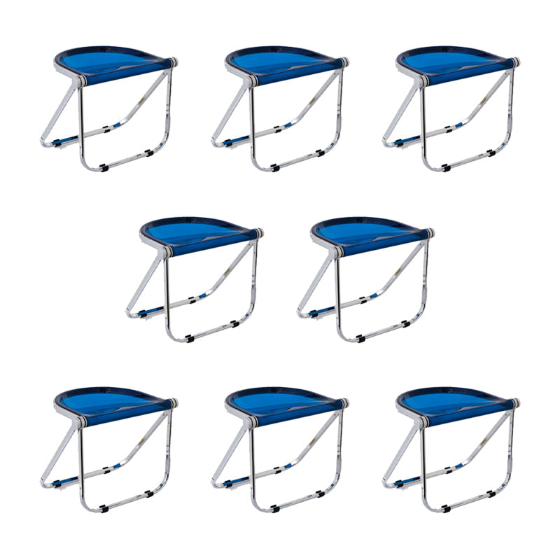 Modern Style Dining Chair Plastic Folding Side Chair for Dining Room Blue 8 Piece Set Clearhalo 'Dining Chairs' 'Dining Tables & Seating' 'dining_chair' 'furn' 'furn_dining_chair' 'Furniture' 'Kitchen & Dining Furniture' 7656735