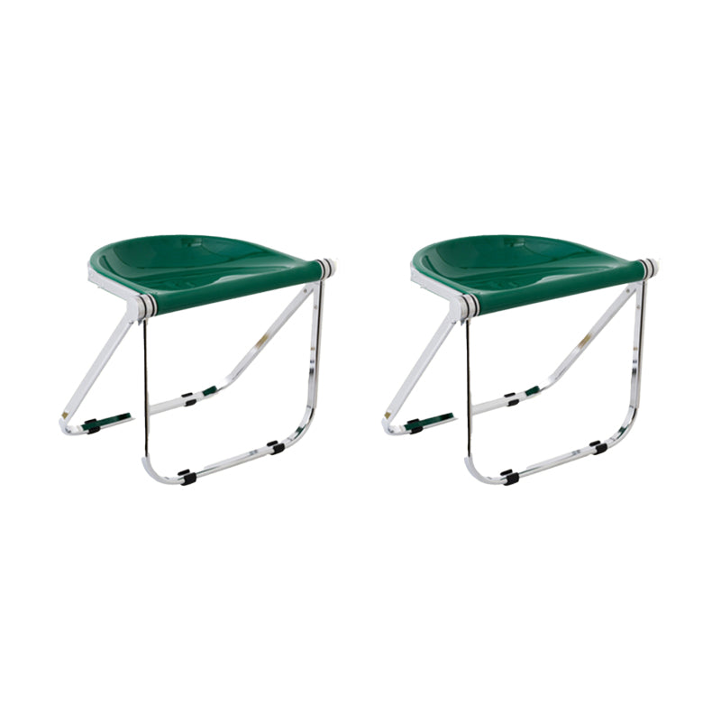 Modern Style Dining Chair Plastic Folding Side Chair for Dining Room Green 2 Piece Set Clearhalo 'Dining Chairs' 'Dining Tables & Seating' 'dining_chair' 'furn' 'furn_dining_chair' 'Furniture' 'Kitchen & Dining Furniture' 7656737