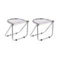 Modern Style Dining Chair Plastic Folding Side Chair for Dining Room Clear 2 Piece Set Clearhalo 'Dining Chairs' 'Dining Tables & Seating' 'dining_chair' 'furn' 'furn_dining_chair' 'Furniture' 'Kitchen & Dining Furniture' 7656742
