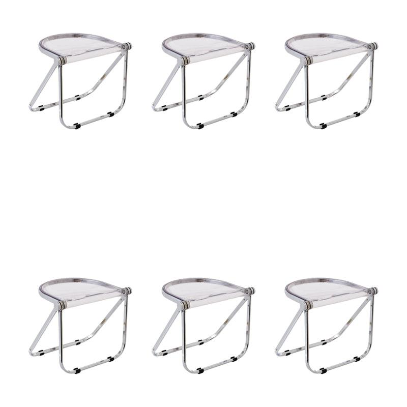 Modern Style Dining Chair Plastic Folding Side Chair for Dining Room Clear 6 Piece Set Clearhalo 'Dining Chairs' 'Dining Tables & Seating' 'dining_chair' 'furn' 'furn_dining_chair' 'Furniture' 'Kitchen & Dining Furniture' 7656744