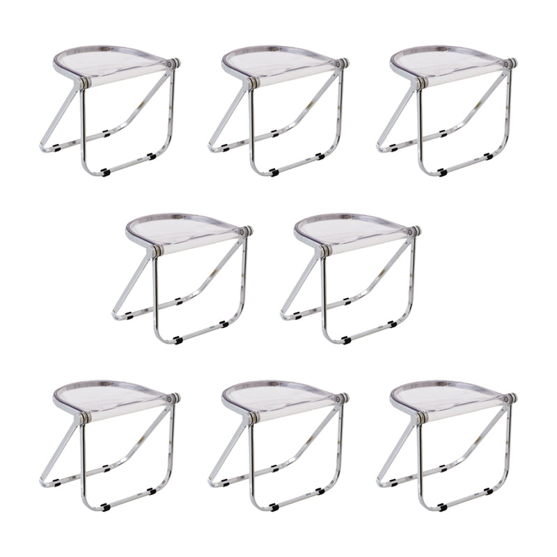 Modern Style Dining Chair Plastic Folding Side Chair for Dining Room Clear 8 Piece Set Clearhalo 'Dining Chairs' 'Dining Tables & Seating' 'dining_chair' 'furn' 'furn_dining_chair' 'Furniture' 'Kitchen & Dining Furniture' 7656745