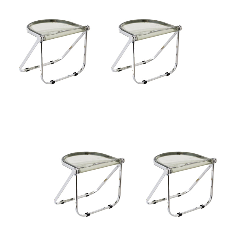 Modern Style Dining Chair Plastic Folding Side Chair for Dining Room Light Green 4 Piece Set Clearhalo 'Dining Chairs' 'Dining Tables & Seating' 'dining_chair' 'furn' 'furn_dining_chair' 'Furniture' 'Kitchen & Dining Furniture' 7656748