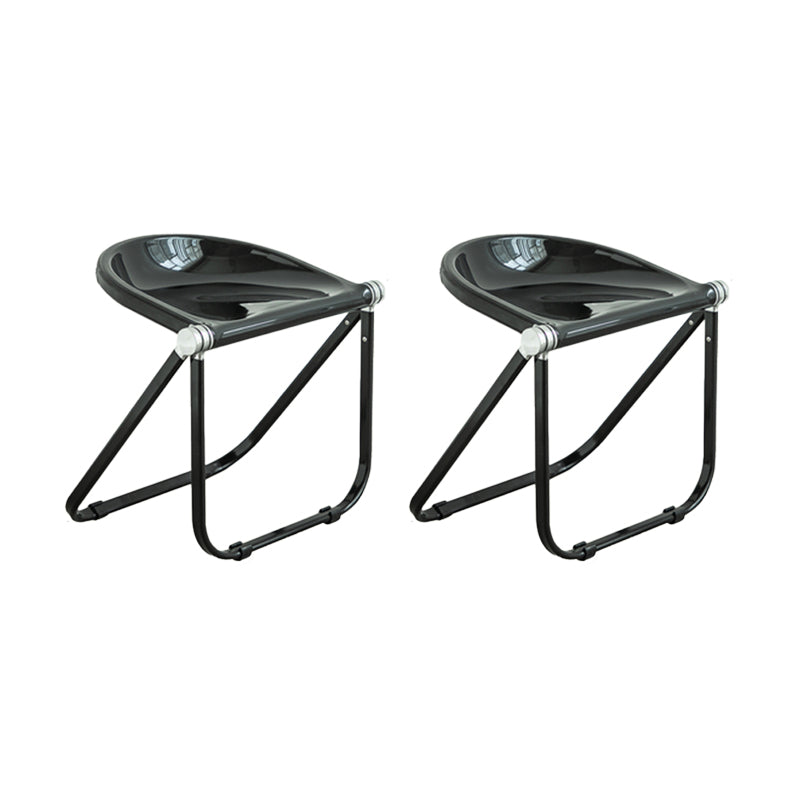 Modern Style Dining Chair Plastic Folding Side Chair for Dining Room Gloss Black 2 Piece Set Clearhalo 'Dining Chairs' 'Dining Tables & Seating' 'dining_chair' 'furn' 'furn_dining_chair' 'Furniture' 'Kitchen & Dining Furniture' 7656752