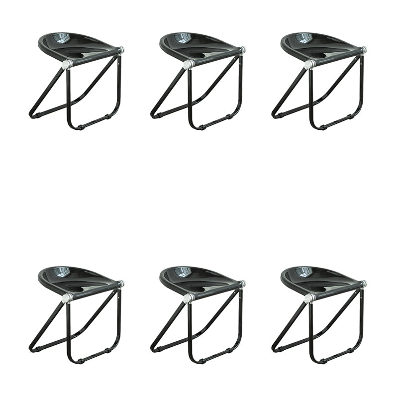 Modern Style Dining Chair Plastic Folding Side Chair for Dining Room Gloss Black 6 Piece Set Clearhalo 'Dining Chairs' 'Dining Tables & Seating' 'dining_chair' 'furn' 'furn_dining_chair' 'Furniture' 'Kitchen & Dining Furniture' 7656754