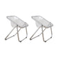Modern Style Dining Chair Plastic Folding Side Chair for Dining Room Silver Clear 2 Piece Set Clearhalo 'Dining Chairs' 'Dining Tables & Seating' 'dining_chair' 'furn' 'furn_dining_chair' 'Furniture' 'Kitchen & Dining Furniture' 7656757