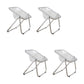 Modern Style Dining Chair Plastic Folding Side Chair for Dining Room Silver Clear 4 Piece Set Clearhalo 'Dining Chairs' 'Dining Tables & Seating' 'dining_chair' 'furn' 'furn_dining_chair' 'Furniture' 'Kitchen & Dining Furniture' 7656758