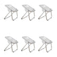 Modern Style Dining Chair Plastic Folding Side Chair for Dining Room Silver Clear 6 Piece Set Clearhalo 'Dining Chairs' 'Dining Tables & Seating' 'dining_chair' 'furn' 'furn_dining_chair' 'Furniture' 'Kitchen & Dining Furniture' 7656759