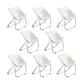 Modern Style Dining Chair Plastic Folding Side Chair for Dining Room White-Silver 8 Piece Set Clearhalo 'Dining Chairs' 'Dining Tables & Seating' 'dining_chair' 'furn' 'furn_dining_chair' 'Furniture' 'Kitchen & Dining Furniture' 7656775