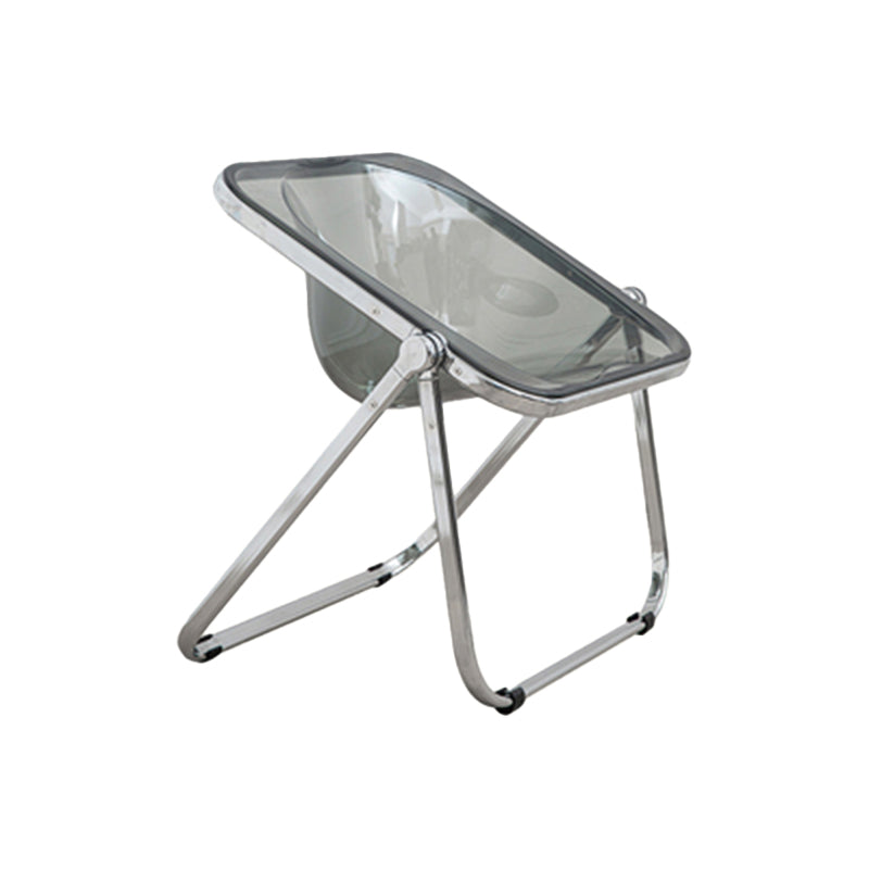 Modern Style Dining Chair Plastic Folding Side Chair for Dining Room Grey-Silver 1 Piece Clearhalo 'Dining Chairs' 'Dining Tables & Seating' 'dining_chair' 'furn' 'furn_dining_chair' 'Furniture' 'Kitchen & Dining Furniture' 7656776