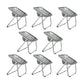 Modern Style Dining Chair Plastic Folding Side Chair for Dining Room Grey-Silver 8 Piece Set Clearhalo 'Dining Chairs' 'Dining Tables & Seating' 'dining_chair' 'furn' 'furn_dining_chair' 'Furniture' 'Kitchen & Dining Furniture' 7656780