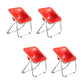 Modern Style Dining Chair Plastic Folding Side Chair for Dining Room Red Silver 4 Piece Set Clearhalo 'Dining Chairs' 'Dining Tables & Seating' 'dining_chair' 'furn' 'furn_dining_chair' 'Furniture' 'Kitchen & Dining Furniture' 7656783