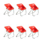 Modern Style Dining Chair Plastic Folding Side Chair for Dining Room Red Silver 6 Piece Set Clearhalo 'Dining Chairs' 'Dining Tables & Seating' 'dining_chair' 'furn' 'furn_dining_chair' 'Furniture' 'Kitchen & Dining Furniture' 7656784