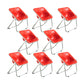 Modern Style Dining Chair Plastic Folding Side Chair for Dining Room Red Silver 8 Piece Set Clearhalo 'Dining Chairs' 'Dining Tables & Seating' 'dining_chair' 'furn' 'furn_dining_chair' 'Furniture' 'Kitchen & Dining Furniture' 7656785