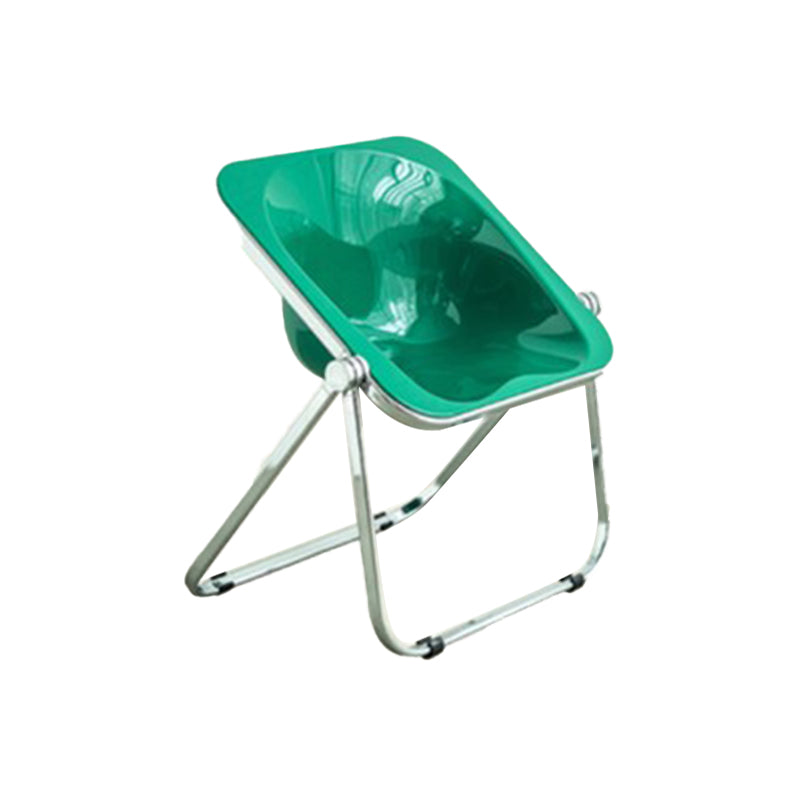 Modern Style Dining Chair Plastic Folding Side Chair for Dining Room Green Silver 1 Piece Clearhalo 'Dining Chairs' 'Dining Tables & Seating' 'dining_chair' 'furn' 'furn_dining_chair' 'Furniture' 'Kitchen & Dining Furniture' 7656786