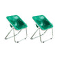 Modern Style Dining Chair Plastic Folding Side Chair for Dining Room Green Silver 2 Piece Set Clearhalo 'Dining Chairs' 'Dining Tables & Seating' 'dining_chair' 'furn' 'furn_dining_chair' 'Furniture' 'Kitchen & Dining Furniture' 7656787