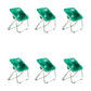 Modern Style Dining Chair Plastic Folding Side Chair for Dining Room Green Silver 6 Piece Set Clearhalo 'Dining Chairs' 'Dining Tables & Seating' 'dining_chair' 'furn' 'furn_dining_chair' 'Furniture' 'Kitchen & Dining Furniture' 7656789