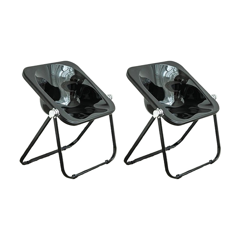 Modern Style Dining Chair Plastic Folding Side Chair for Dining Room Black-Black 2 Piece Set Clearhalo 'Dining Chairs' 'Dining Tables & Seating' 'dining_chair' 'furn' 'furn_dining_chair' 'Furniture' 'Kitchen & Dining Furniture' 7656802