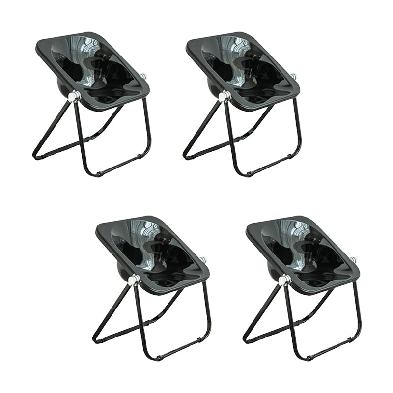 Modern Style Dining Chair Plastic Folding Side Chair for Dining Room Black-Black 4 Piece Set Clearhalo 'Dining Chairs' 'Dining Tables & Seating' 'dining_chair' 'furn' 'furn_dining_chair' 'Furniture' 'Kitchen & Dining Furniture' 7656803