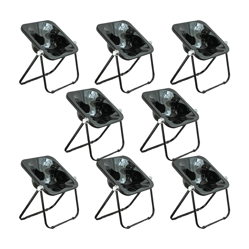 Modern Style Dining Chair Plastic Folding Side Chair for Dining Room Black-Black 8 Piece Set Clearhalo 'Dining Chairs' 'Dining Tables & Seating' 'dining_chair' 'furn' 'furn_dining_chair' 'Furniture' 'Kitchen & Dining Furniture' 7656805