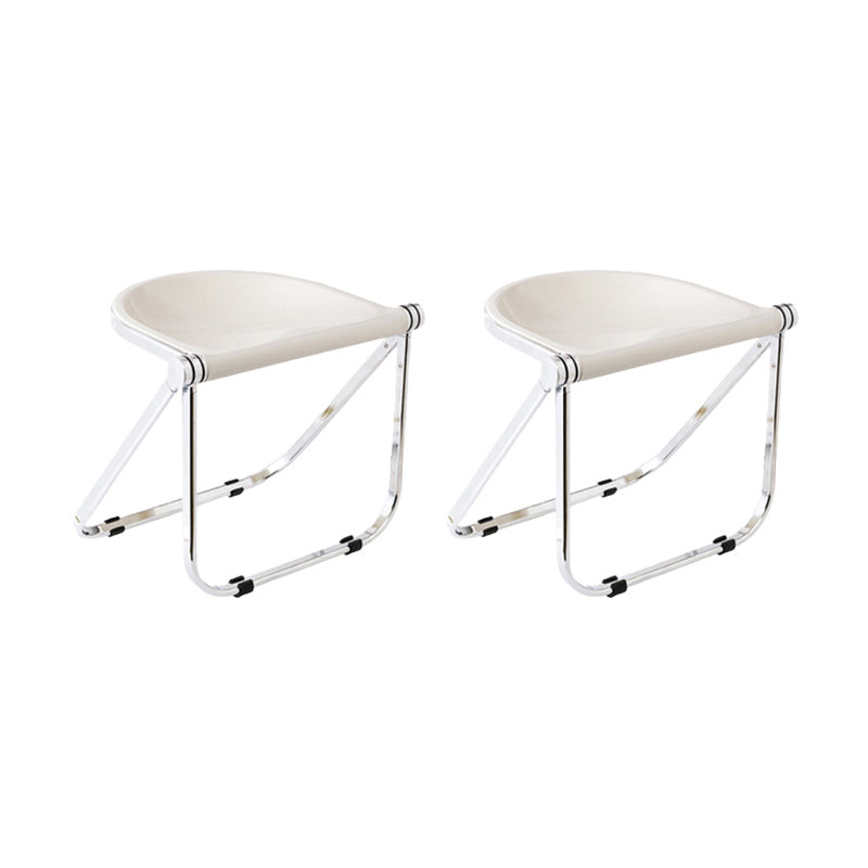 Modern Style Dining Chair Plastic Folding Side Chair for Dining Room Milky White 2 Piece Set Clearhalo 'Dining Chairs' 'Dining Tables & Seating' 'dining_chair' 'furn' 'furn_dining_chair' 'Furniture' 'Kitchen & Dining Furniture' 7656806