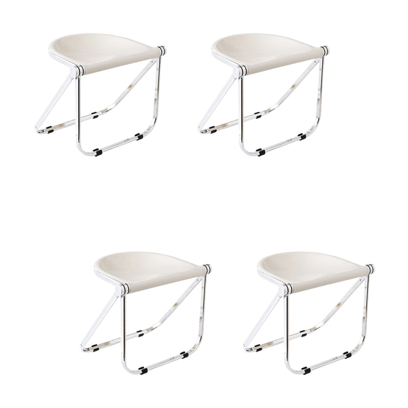 Modern Style Dining Chair Plastic Folding Side Chair for Dining Room Milky White 4 Piece Set Clearhalo 'Dining Chairs' 'Dining Tables & Seating' 'dining_chair' 'furn' 'furn_dining_chair' 'Furniture' 'Kitchen & Dining Furniture' 7656807