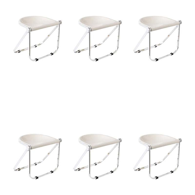 Modern Style Dining Chair Plastic Folding Side Chair for Dining Room Milky White 6 Piece Set Clearhalo 'Dining Chairs' 'Dining Tables & Seating' 'dining_chair' 'furn' 'furn_dining_chair' 'Furniture' 'Kitchen & Dining Furniture' 7656808
