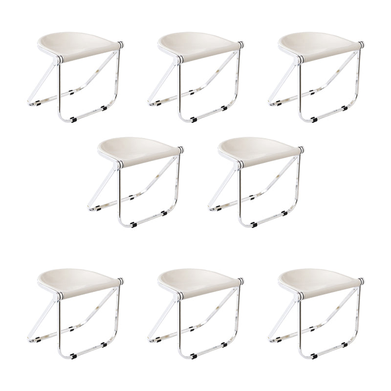 Modern Style Dining Chair Plastic Folding Side Chair for Dining Room Milky White 8 Piece Set Clearhalo 'Dining Chairs' 'Dining Tables & Seating' 'dining_chair' 'furn' 'furn_dining_chair' 'Furniture' 'Kitchen & Dining Furniture' 7656809