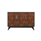 Scaffali regolabili in stile glam credenza a buffet in legno massiccio con porte