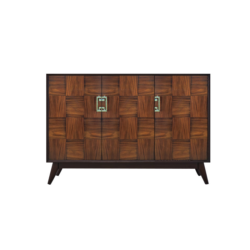 Scaffali regolabili in stile glam credenza a buffet in legno massiccio con porte