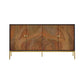 Scaffali regolabili in stile glam credenza a buffet in legno massiccio con porte